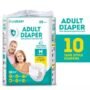 Liveasy Adult Diaper Tape Style (M)-10|Anti Bacterial And Odour Lock Technology - Waist 28-45 Inch